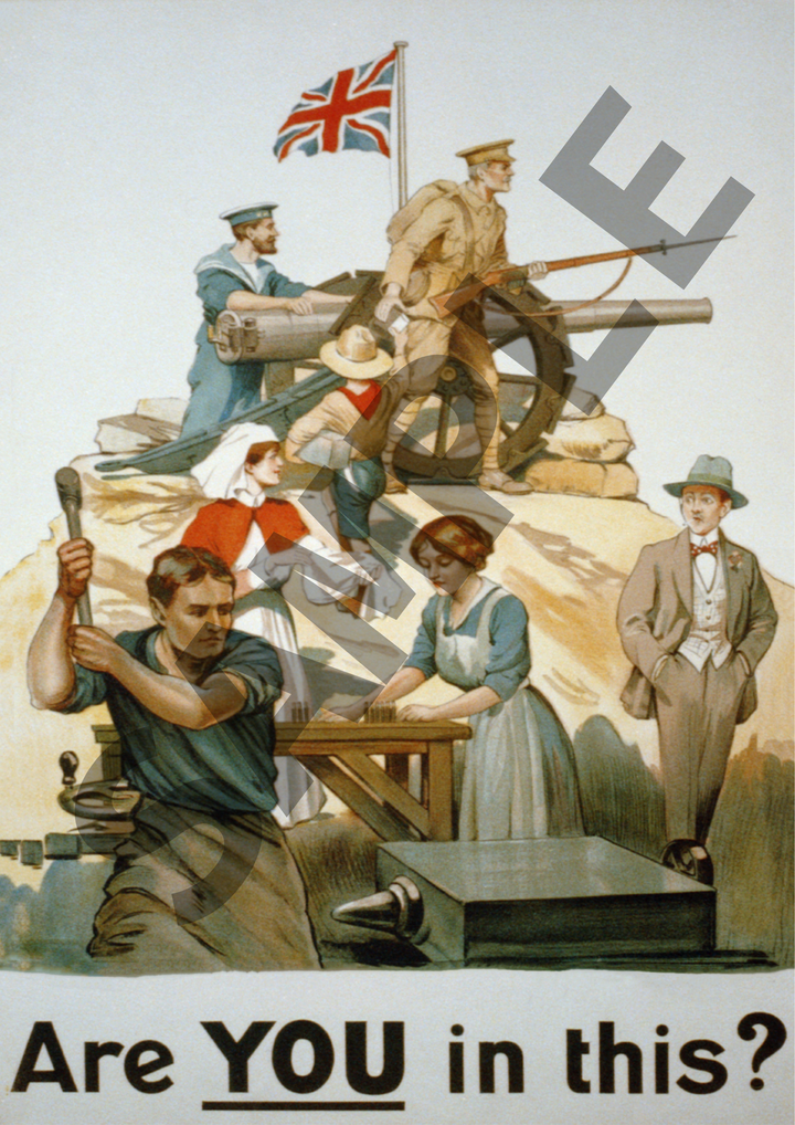 Are you in this? | British World War One Recruitment Poster Posters, Prints, & Visual Artwork Hampshire Prints