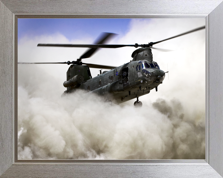 RAF Chinook Dust Cloud Landing Camp Bastion September 2011