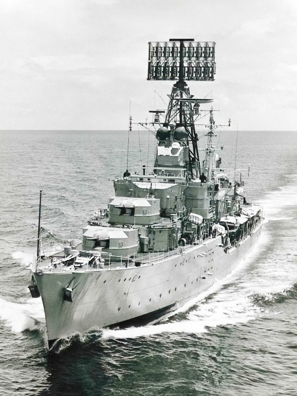 HMS Agincourt D86 Battle Class Destroyer Port Bow View