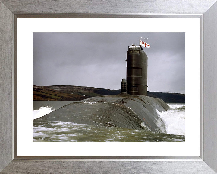 HMS Splendid (S106) Low Bow View 1995 Royal Navy Swiftsure Class Submarine Photo Print Wall Art Naval Decor UK Posters, Prints, & Visual Artwork Hampshire Prints 10 x 8 Silver Frame Yes