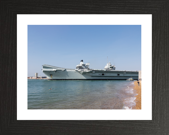 HMS Queen Elizabeth R08 Queen Elizabeth Class Aircraft Carrier 2018 Leaving Portsmouth Photo Print - Posters, Prints, & Visual Artwork - by Hampshire Prints (image 2 of 9)