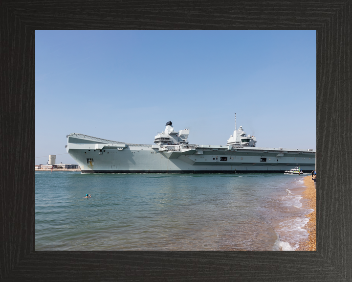 HMS Queen Elizabeth R08 Queen Elizabeth Class Aircraft Carrier 2018 Leaving Portsmouth Photo Print - Posters, Prints, & Visual Artwork - by Hampshire Prints (image 3 of 9)