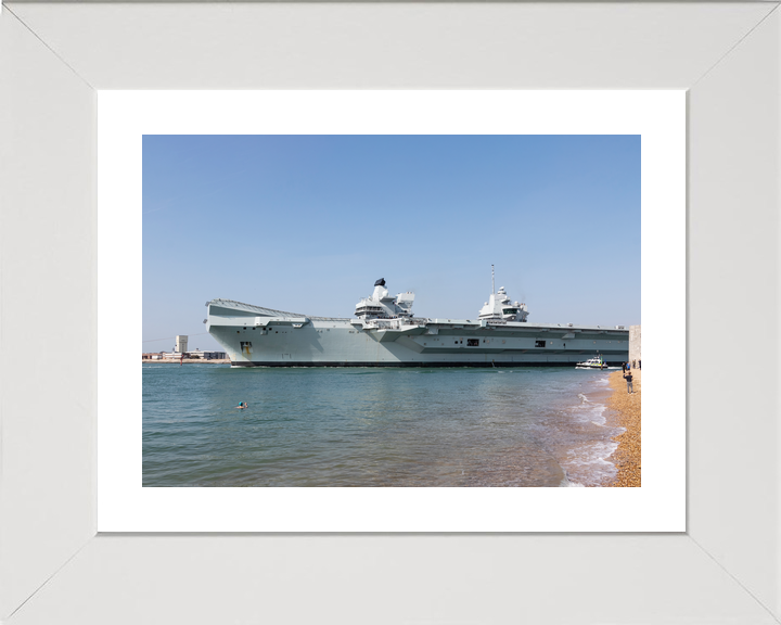 HMS Queen Elizabeth R08 Queen Elizabeth Class Aircraft Carrier 2018 Leaving Portsmouth Photo Print - Posters, Prints, & Visual Artwork - by Hampshire Prints (image 4 of 9)
