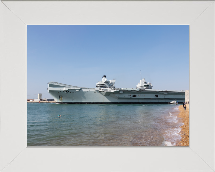 HMS Queen Elizabeth R08 Queen Elizabeth Class Aircraft Carrier 2018 Leaving Portsmouth Photo Print - Posters, Prints, & Visual Artwork - by Hampshire Prints (image 5 of 9)
