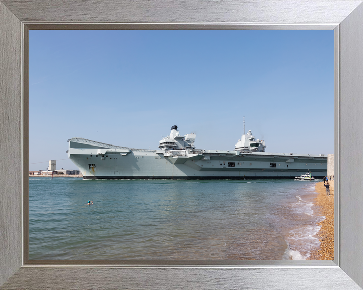 HMS Queen Elizabeth R08 Queen Elizabeth Class Aircraft Carrier 2018 Leaving Portsmouth Photo Print - Posters, Prints, & Visual Artwork - by Hampshire Prints (image 7 of 9)