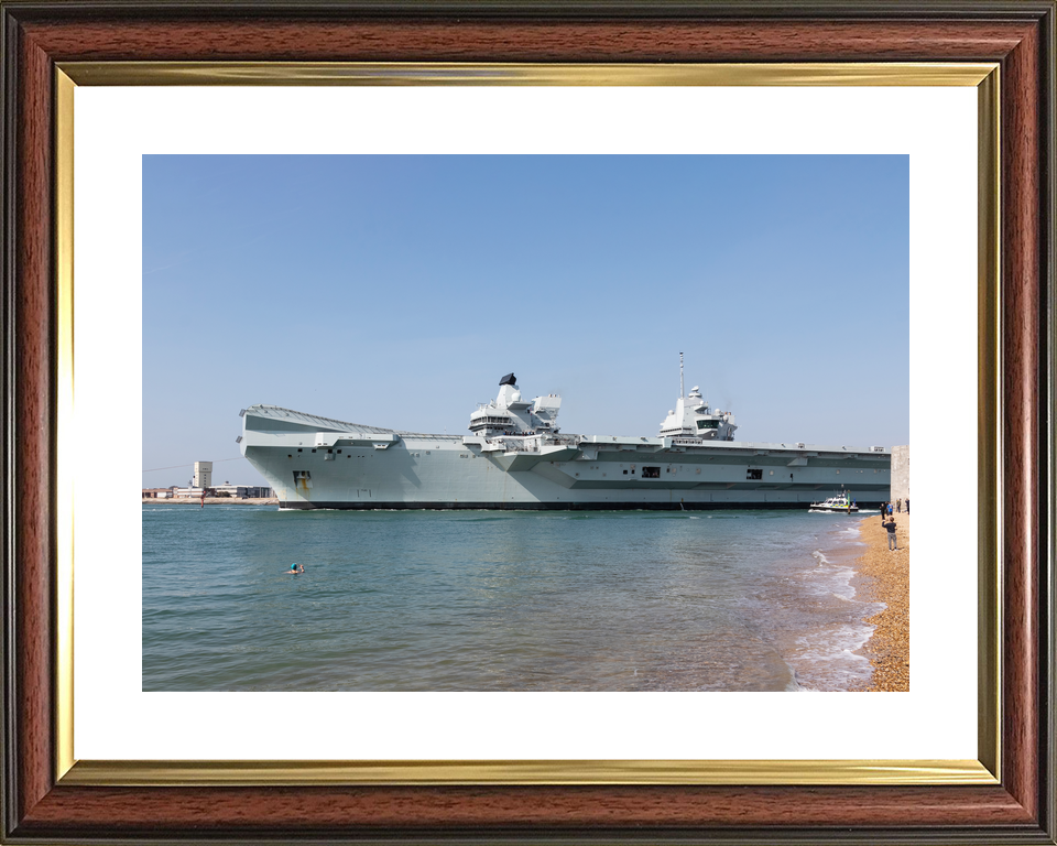 HMS Queen Elizabeth R08 Queen Elizabeth Class Aircraft Carrier 2018 Leaving Portsmouth Photo Print - Posters, Prints, & Visual Artwork - by Hampshire Prints (image 8 of 9)