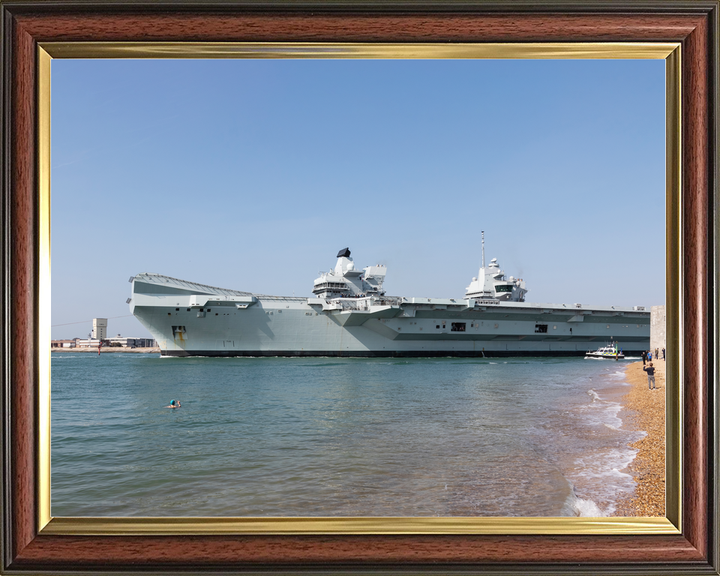 HMS Queen Elizabeth R08 Queen Elizabeth Class Aircraft Carrier 2018 Leaving Portsmouth Photo Print - Posters, Prints, & Visual Artwork - by Hampshire Prints (image 9 of 9)