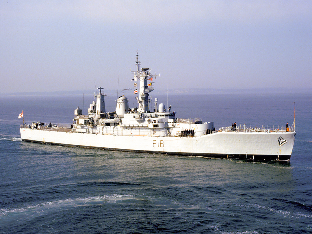 HMS Galatea (F18) Royal Navy Leander Class Frigate Entering Harbour Photo Print Wall Art Decor - Posters, Prints, & Visual Artwork - by Hampshire Prints (image 1 of 9)