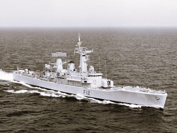 HMS Achilles F12 Leander Class Frigate Underway