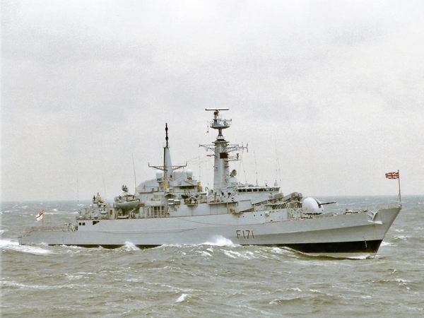 HMS Active F171 Type 21 Frigate 1991 At Sea