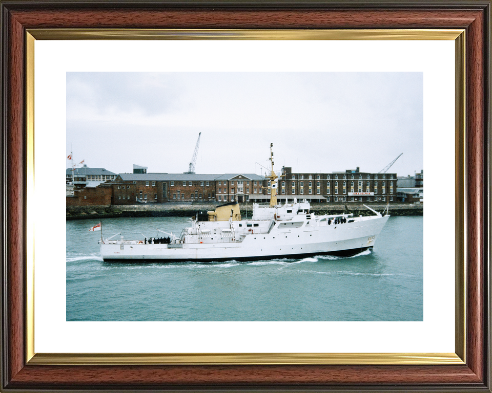 HMS Fawn (A325) Royal Navy Bulldog Class Hydrographic Survey Vessel Entering Portsmouth Photo Print Wall Art Decor - Posters, Prints, & Visual Artwork - by Hampshire Prints (image 8 of 9)