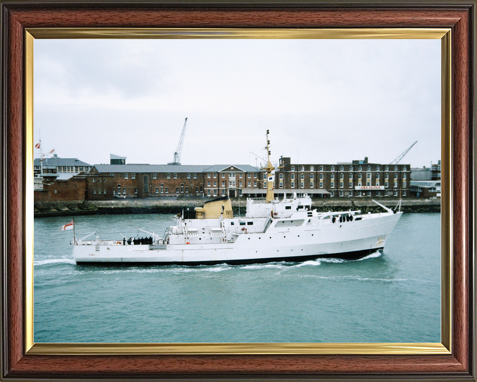 HMS Fawn (A325) Royal Navy Bulldog Class Hydrographic Survey Vessel Entering Portsmouth Photo Print Wall Art Decor - Posters, Prints, & Visual Artwork - by Hampshire Prints (image 9 of 9)