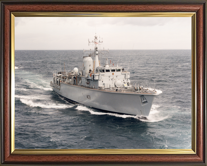 HMS Hurworth (M39) Royal Navy Hunt Class Mine Warfare Vessel Underway Photo Print Wall Art Decor - Posters, Prints, & Visual Artwork - by Hampshire Prints (image 9 of 9)
