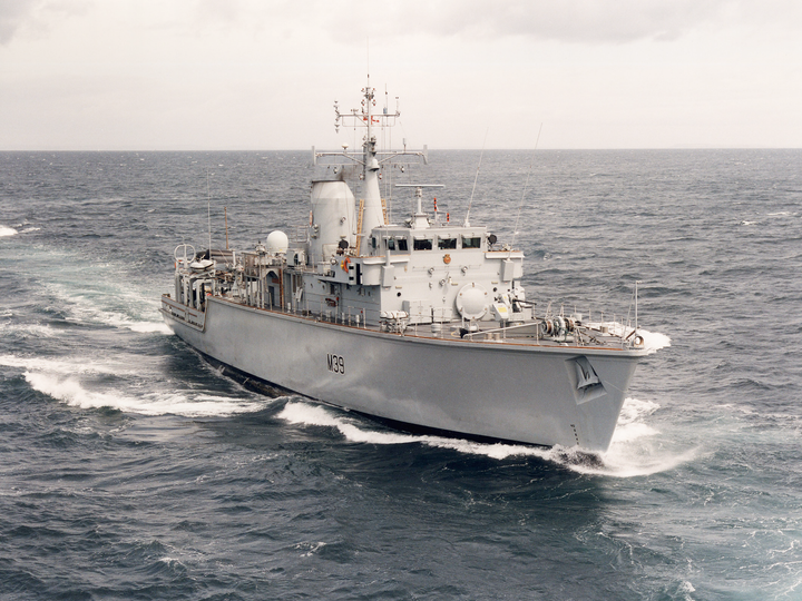 HMS Hurworth (M39) Royal Navy Hunt Class Mine Warfare Vessel Underway Photo Print Wall Art Decor - Posters, Prints, & Visual Artwork - by Hampshire Prints (image 1 of 9)