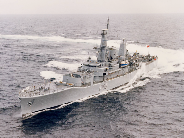 HMS Leander F109 Leander Class Frigate Starboard Turn