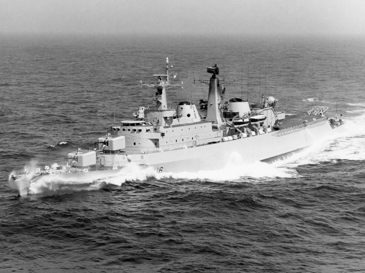 HMS London D16 County Class Destroyer 1964 At Sea Port Side View Photo Print - Posters, Prints, & Visual Artwork - by Hampshire Prints (image 1 of 9)