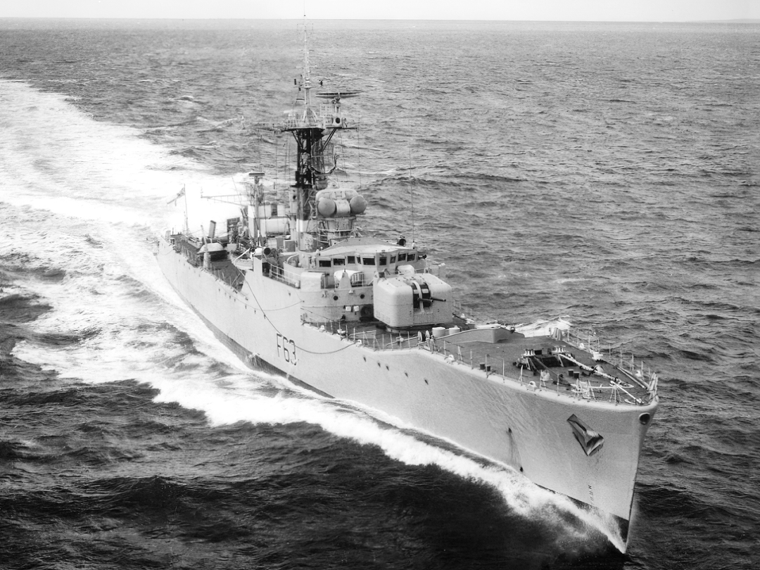 HMS Scarborough F63 Whitby Class Frigate September 1961 Starboard Bow View Photo Print - Posters, Prints, & Visual Artwork - by Hampshire Prints (image 1 of 9)
