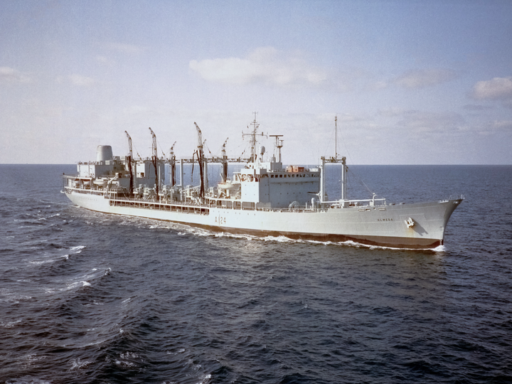 RFA Olmeda A124 Ol Class Tanker Starboard View
