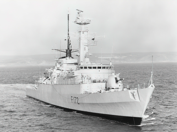 HMS Ambuscade F172 Type 21 Frigate Starboard Bow View