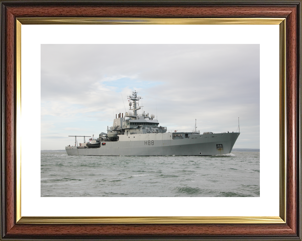 HMS Enterprise (H88) Royal Navy Hydrographic Survey Vessel Low Starboard View Photo Print Wall Art Decor - Posters, Prints, & Visual Artwork - by Hampshire Prints (image 8 of 9)