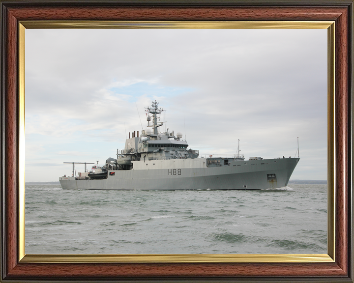 HMS Enterprise (H88) Royal Navy Hydrographic Survey Vessel Low Starboard View Photo Print Wall Art Decor - Posters, Prints, & Visual Artwork - by Hampshire Prints (image 9 of 9)
