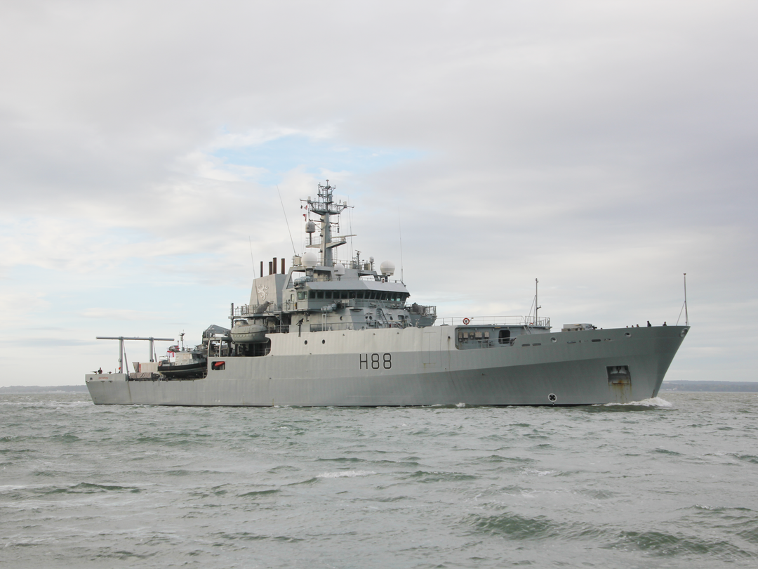 HMS Enterprise (H88) Royal Navy Hydrographic Survey Vessel Low Starboard View Photo Print Wall Art Decor - Posters, Prints, & Visual Artwork - by Hampshire Prints (image 1 of 9)