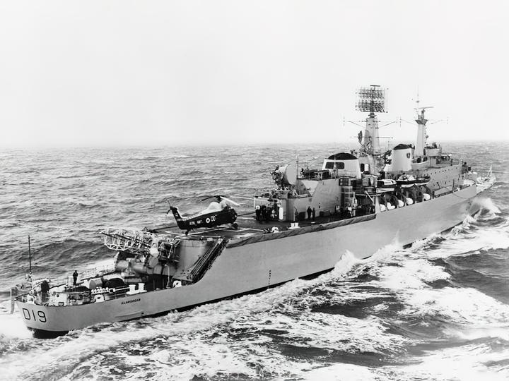 HMS Glamorgan (D19) Royal Navy County Class Destroyer At Sea Photo Print Wall Art Decor - Posters, Prints, & Visual Artwork - by Hampshire Prints (image 1 of 9)
