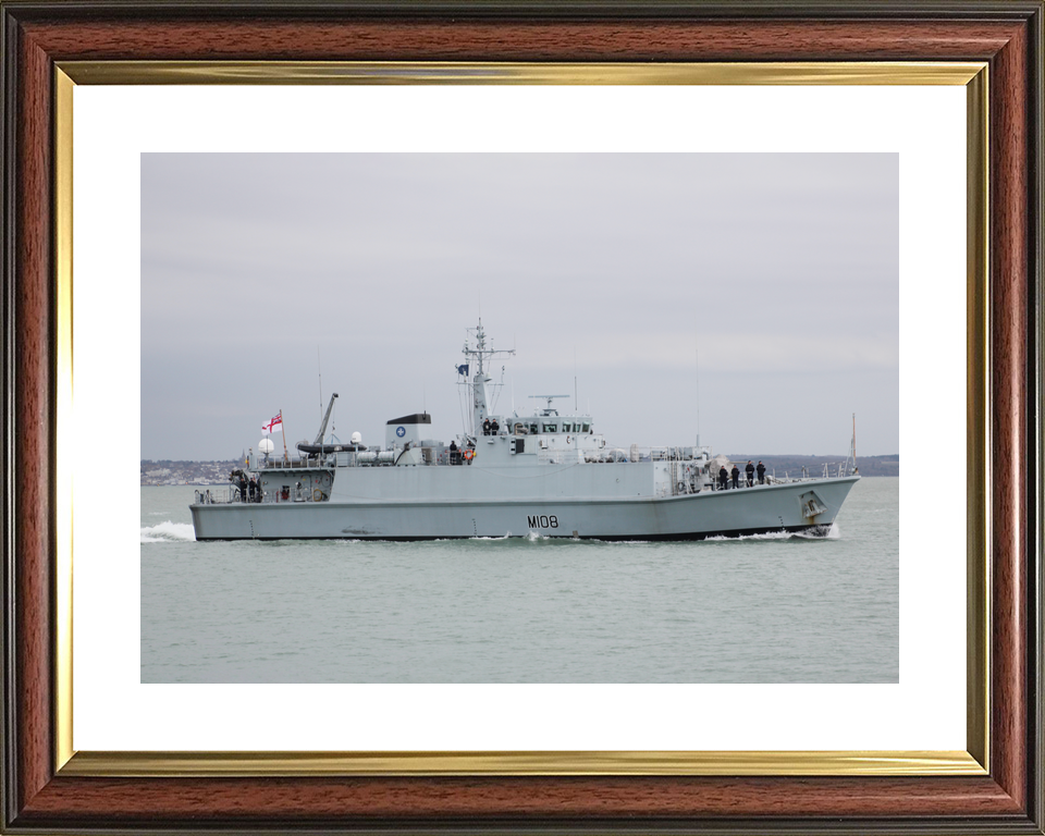 HMS Grimsby (M108) Royal Navy Sandown Class Minehunter Starboard Beam View Photo Print Wall Art Decor - Posters, Prints, & Visual Artwork - by Hampshire Prints (image 8 of 9)
