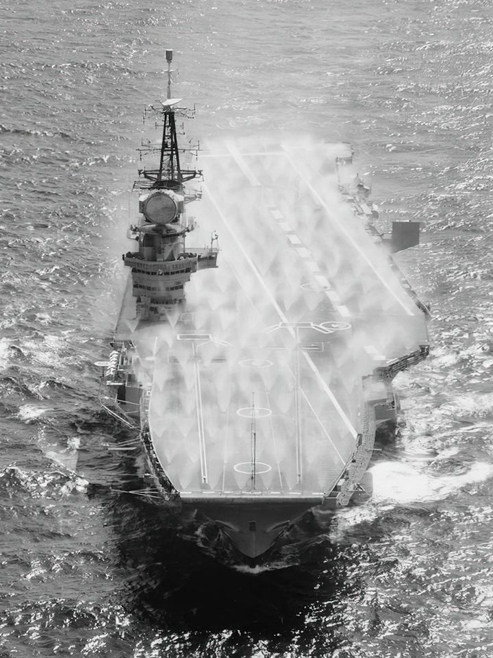 HMS Hermes (R12) Royal Navy Centaur Class Aircraft Carrier Pre Wetting Photo Print Wall Art Decor - Posters, Prints, & Visual Artwork - by Hampshire Prints (image 1 of 9)