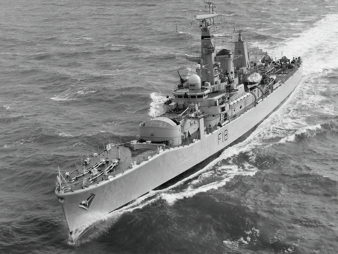 HMS Galatea (F18) Royal Navy Leander Class Frigate Port Bow View Photo Print Wall Art Decor - Posters, Prints, & Visual Artwork - by Hampshire Prints (image 1 of 9)