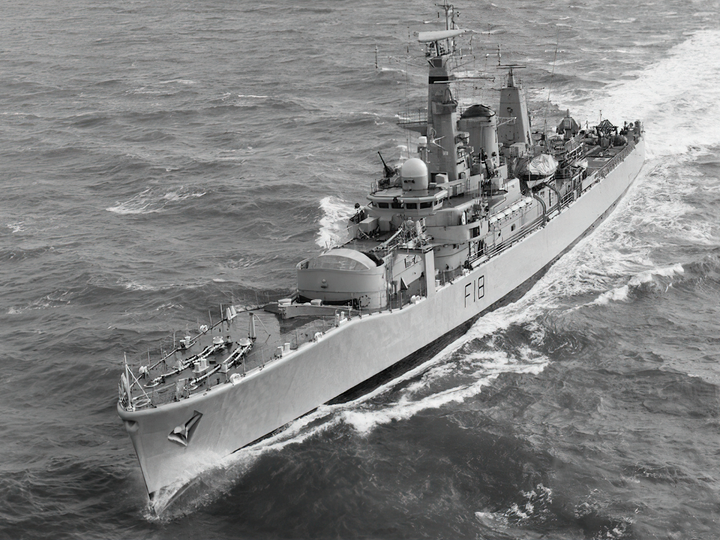 HMS Galatea (F18) Royal Navy Leander Class Frigate Port Bow View Photo Print Wall Art Decor - Posters, Prints, & Visual Artwork - by Hampshire Prints (image 1 of 9)
