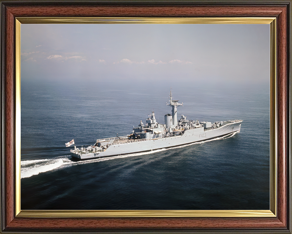 HMS Lowestoft F103 Rothesay Class Frigate 1970 At Sea Starboard View Photo Print - Posters, Prints, & Visual Artwork - by Hampshire Prints (image 9 of 9)