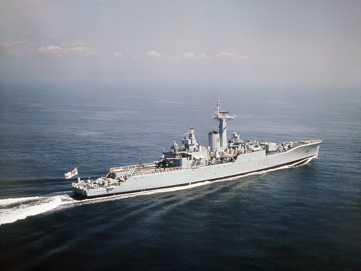 HMS Lowestoft F103 Rothesay Class Frigate 1970 At Sea Starboard View Photo Print - Posters, Prints, & Visual Artwork - by Hampshire Prints (image 1 of 9)