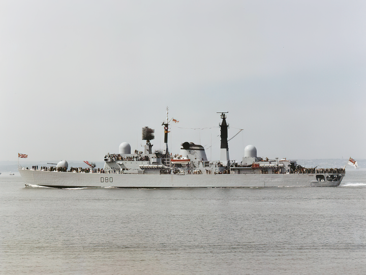 HMS Sheffield D80 Type 42 Destroyer Port Beam View