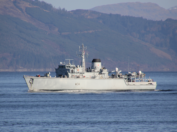 HMS Middleton M34 Hunt Class Mine Warfare Vessel Port Beam View