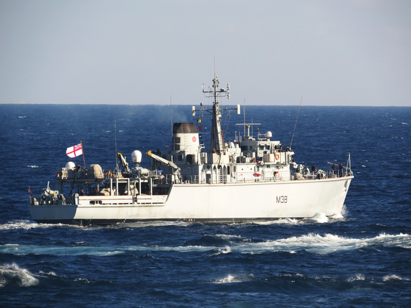 HMS Atherstone M38 Hunt Class Minehunter At Sea