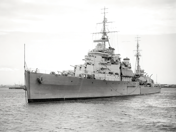 HMS Bermuda 52 Fiji Class Light Cruiser Port Bow View