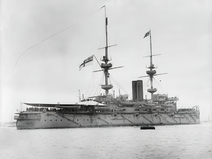 HMS Caesar (1896) Royal Navy Majestic Class Dreadnought Starboard View Photo Print Wall Art Decor Posters, Prints, & Visual Artwork Hampshire Prints 6 x 4 No Frame No