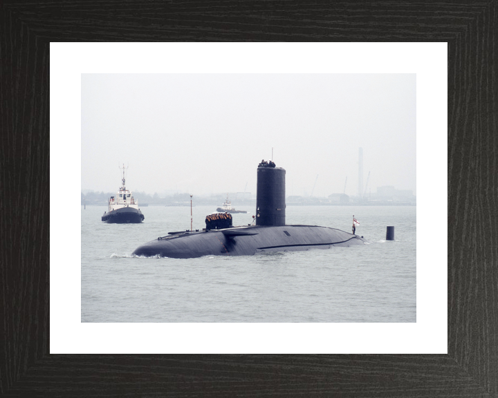 HMS Conqueror S48 Churchill Class Submarine Leaving Harbour