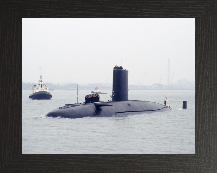 HMS Conqueror S48 Churchill Class Submarine Leaving Harbour