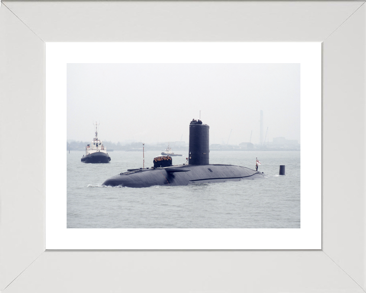 HMS Conqueror S48 Churchill Class Submarine Leaving Harbour