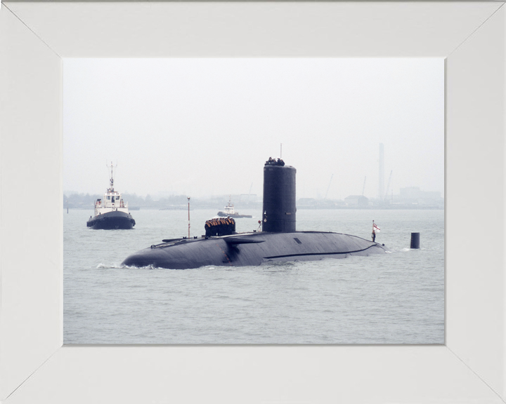 HMS Conqueror S48 Churchill Class Submarine Leaving Harbour