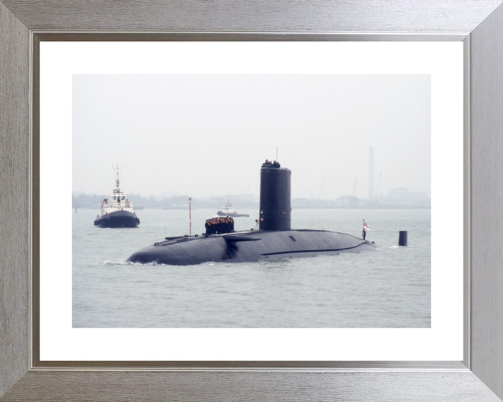 HMS Conqueror S48 Churchill Class Submarine Leaving Harbour