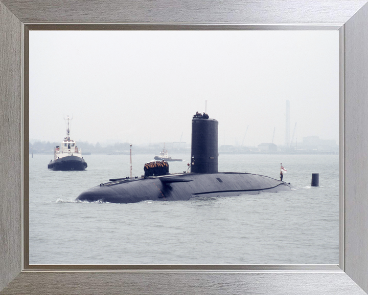 HMS Conqueror S48 Churchill Class Submarine Leaving Harbour