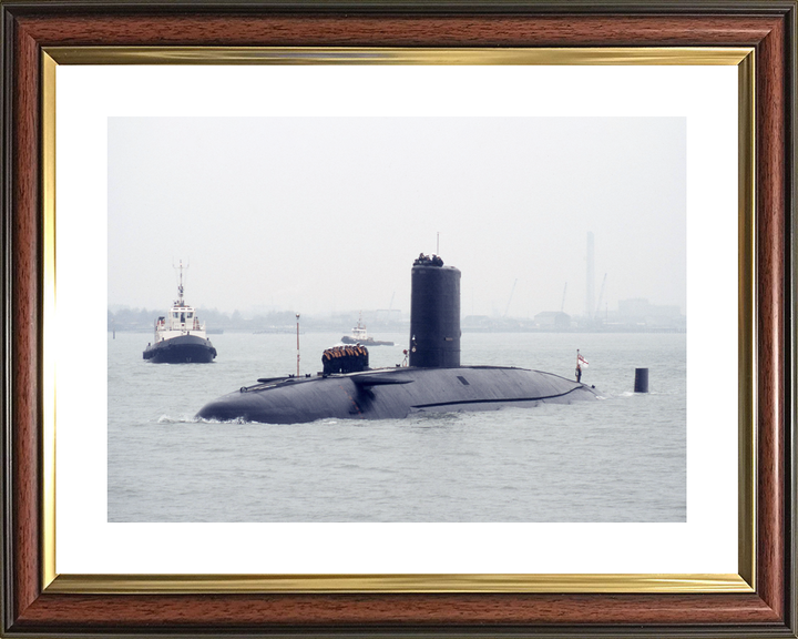 HMS Conqueror S48 Churchill Class Submarine Leaving Harbour