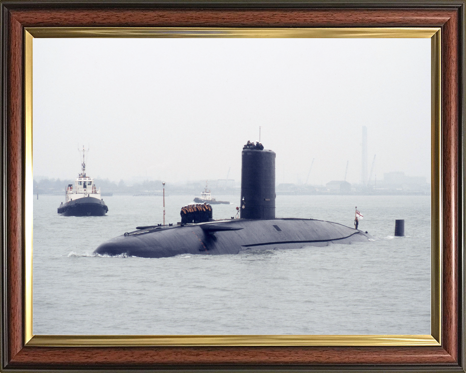 HMS Conqueror S48 Churchill Class Submarine Leaving Harbour