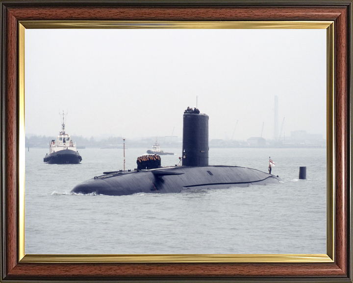 HMS Conqueror S48 Churchill Class Submarine Leaving Harbour