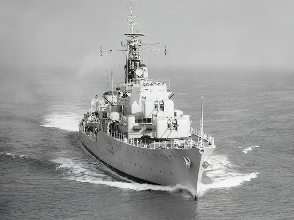 HMS Dainty D108 Daring Class Destroyer 22 October 1964 Starboard Bow View