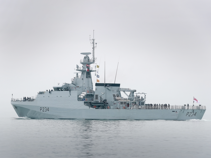 HMS Spey P234 River Class Patrol Vessel February 2021 Port Side View Photo Print - Posters, Prints, & Visual Artwork - by Hampshire Prints (image 1 of 9)