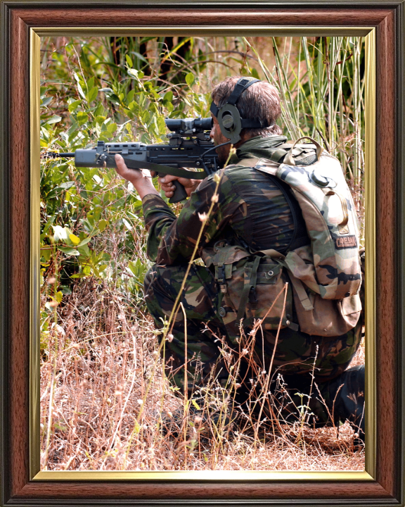 Royal Marine Commando During Exercise Green Osprey 2005 Photo Print - 40 Commando Posters, Prints, & Visual Artwork Hampshire Prints 10 x 8 Classic Frame No